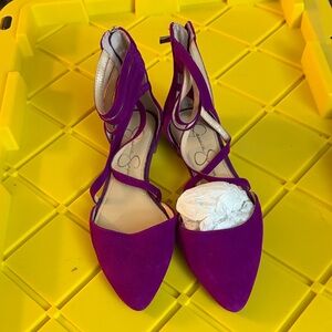 Jessica Simpson Fuchsia Pointed-Toe Strappy Flats
